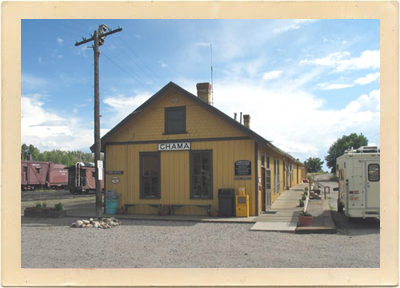 Another view of the station building of the Cumbres & Toltec Scenic Railroad, located in the picturesque town of Chama, New Mexico.