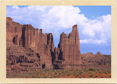 The magnificence of Fisher Towers, one of the major locations in the Utah wilderness used for the 1991 action-comedy movie, “City Slickers.”