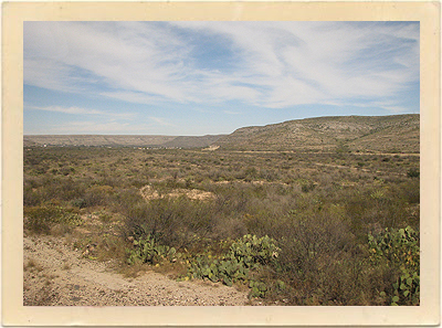 The rough and tumble desert scenery just west of Del Rio, Texas. A perfect spot to tell the “bullriding tale” of the life of rodeo star, Lane Frost.