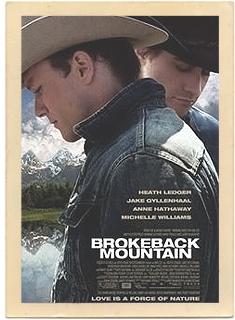 Original theatrical poster from the 2005 award-winning movie Brokeback Mountain.